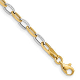 10k Two-tone Polished Open Link Bracelet 7.25"