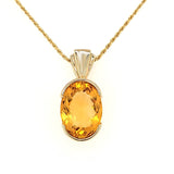 Large Citrine Solitaire Pendant