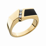 Black Onyx & Diamond Accent Ring