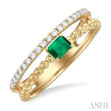 Bead East-West Gemstone & Diamond Ring