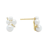 Diamond & Freshwater Cultured Pearl Cluster Earrings