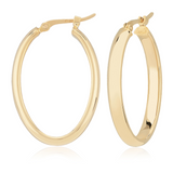 Gold 25mm Oval Hoop Earrings