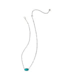 Kendra Scott Tiger Striped Elisa Vintage Silver Short Pendant Necklace, Blue Marble
