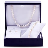 14KT Yellow Gold Freshwater Pearl Wood Box Gift Set