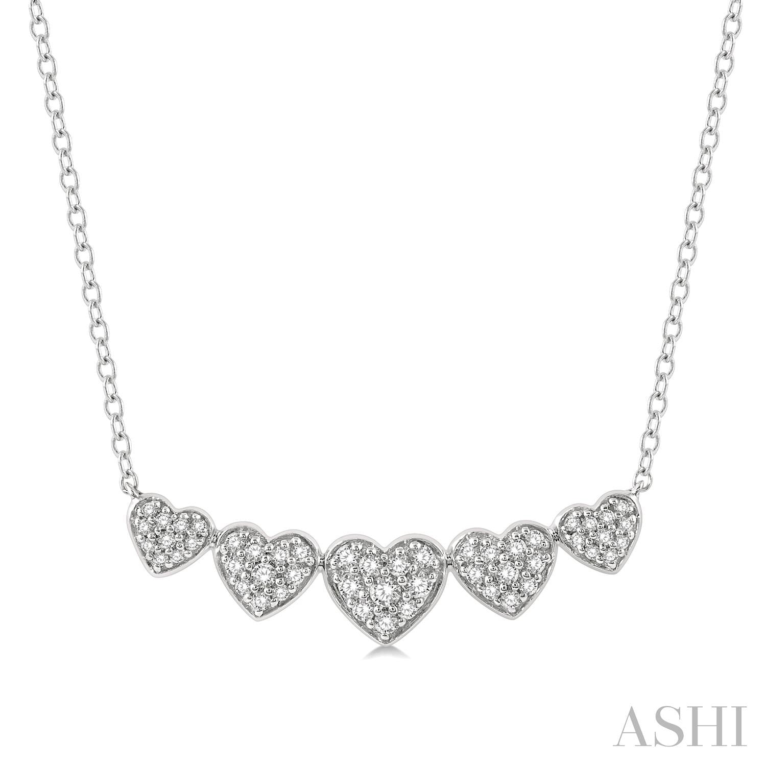 5-Heart Diamond Necklace