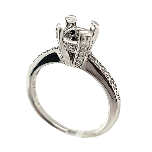 Hidden Halo Diamond Semi-Mount Engagement Ring