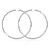 Silver 60mm Endless Hoop Earrings