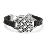 Brighton Interlok Trellis Leather Bracelet, Black