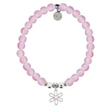 HELP Collection: Flower Charm with Pink Glass Shimmer Charity Bracelet