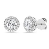 2.25ctw Lab Grown Diamond Halo Stud Earrings