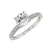 Straight Shank Diamond Semi-Mount Engagement Ring