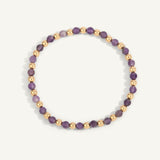 Dee Berkley Amethyst & 14kt Gold Filled Harmony Gemstone Bead Bracelet - 4MM