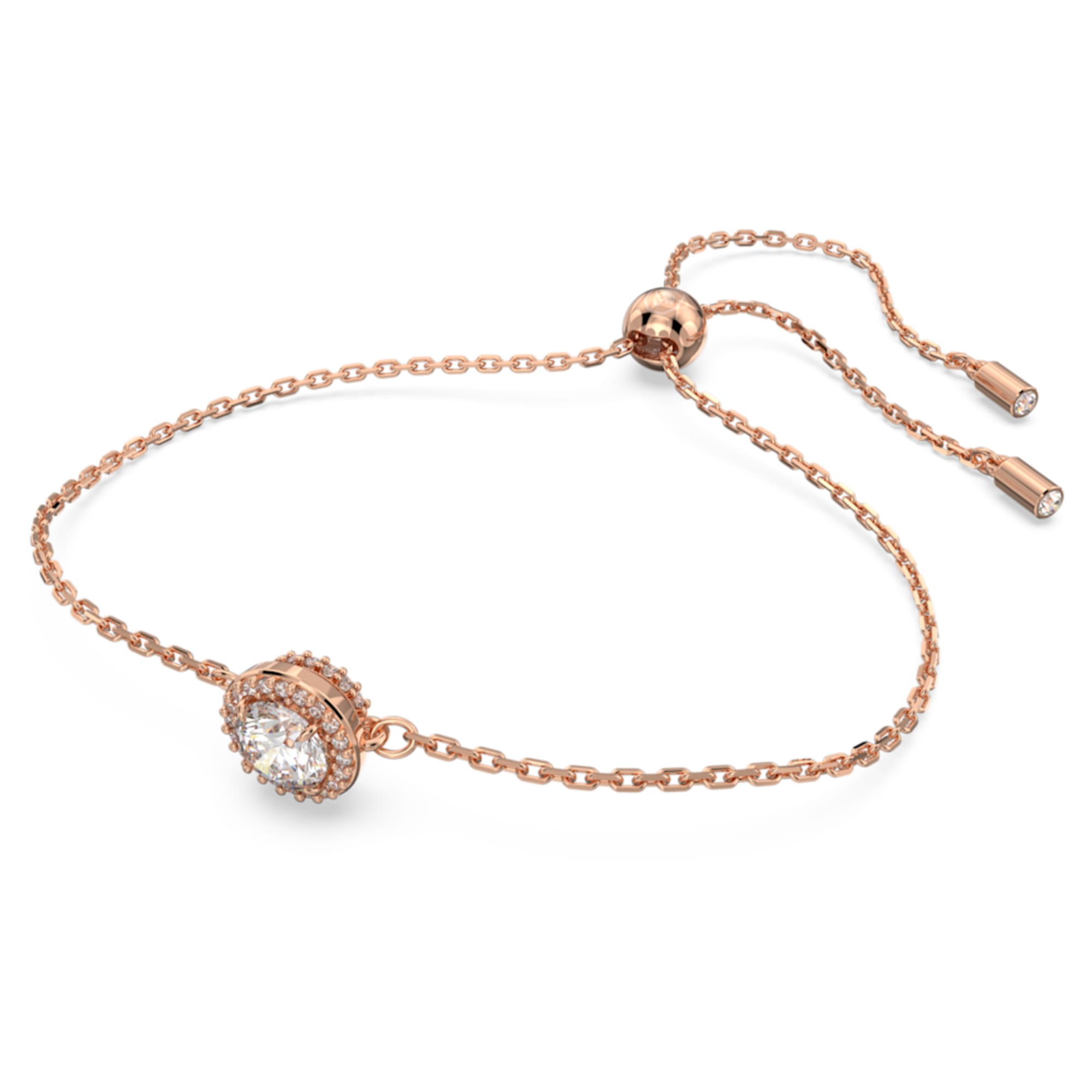 Swarovski Constella bracelet, Round cut, Pavé, White, Rose gold-tone plated