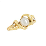 Gold Swirl Pearl Ring