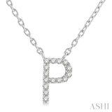 Petite 'P' Initial Diamond Necklace