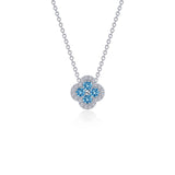 Lafonn Blue Clover Halo Necklace