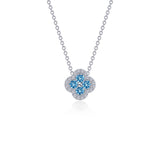 Lafonn Blue Clover Halo Necklace