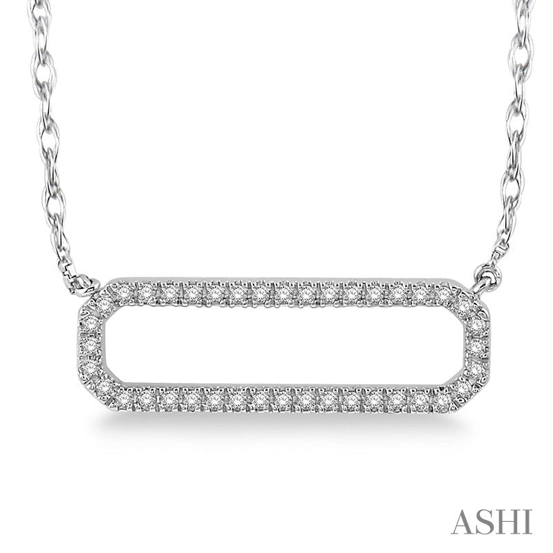 Rounded Rectangle Diamond Necklace
