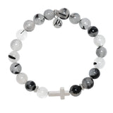 Beaded Moments Bracelet- Cross Sterling Silver Charm