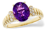 Oval Amethyst & Diamond Ring