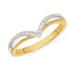 Two-Tone Diamond Milgrain Ring Wrap