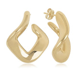 Gold Vermeil Square Twisted Flat Hoop Earrings
