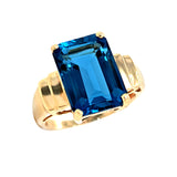 Large Blue Topaz Ring