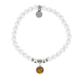 HELP Collection: Birthstone Collection - November Citrine Crystal Charm with White Cats Eye Charity Bracelet