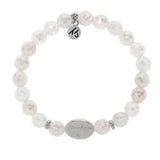 Family Bead Bracelet- Grandma with Rose Quartz Sterling Silver Charm