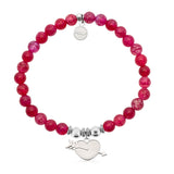 HELP Collection: Heart and Arrow Charm with Red Fire Agate Charity Bracelet