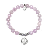Friendship Heart Charm with Kunzite Gemstone Bracelet