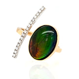 Ammolite & Diamond Ring