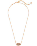 Kendra Scott Elisa Rose Gold Pendant Necklace in Rose Gold Drusy