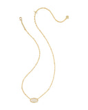 Kendra Scott Tiger Striped Elisa Gold Short Pendant Necklace, Mother-Of-Pearl
