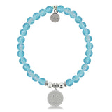 HELP Collection: Smile Charm with Blue Glass Shimmer Charity Bracelet