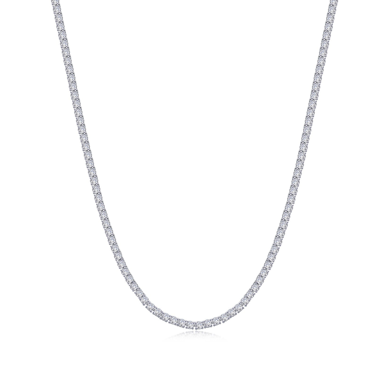 Sterling Silver Platinum Plated 12.54ctw Round Simulated Diamond Rivera Necklace