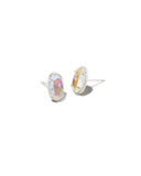 Kendra Scott Grayson Silver Stud Earrings in Dichroic Glass