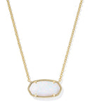 Kendra Scott Elisa Statement Gold White Kyocera Opal Short Pendant Necklace