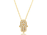 Diamond Hamsa Hand Pendant