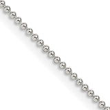 Silver 1.25mm Bead Chain, 16