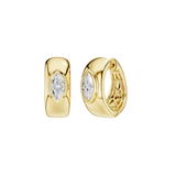 Bezel-Set Lab Grown Marquise Diamond Huggies