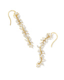 Kendra Scott Rosalie Gold Linear Earrings in White Crystal