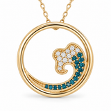 White & Blue Diamond Wave Pendant