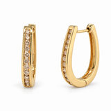 Champagne Diamond Oval Hoop Earrings