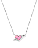 Kendra Scott Ari Heart Arrow Silver Short Pendant Necklace