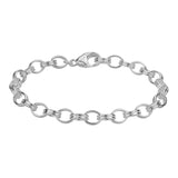 Silver Wide Oval Link Bracelet