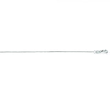 White Gold 0.75mm Box Chain, 18"