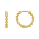 Small Gold Beaded Hoop Earrings