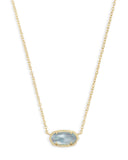 Kendra Scott Elisa Gold Pendant Necklace in Light Blue Illusion