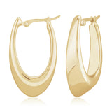 Gold Vermeil Medium Visor Oval Hoop Earrings